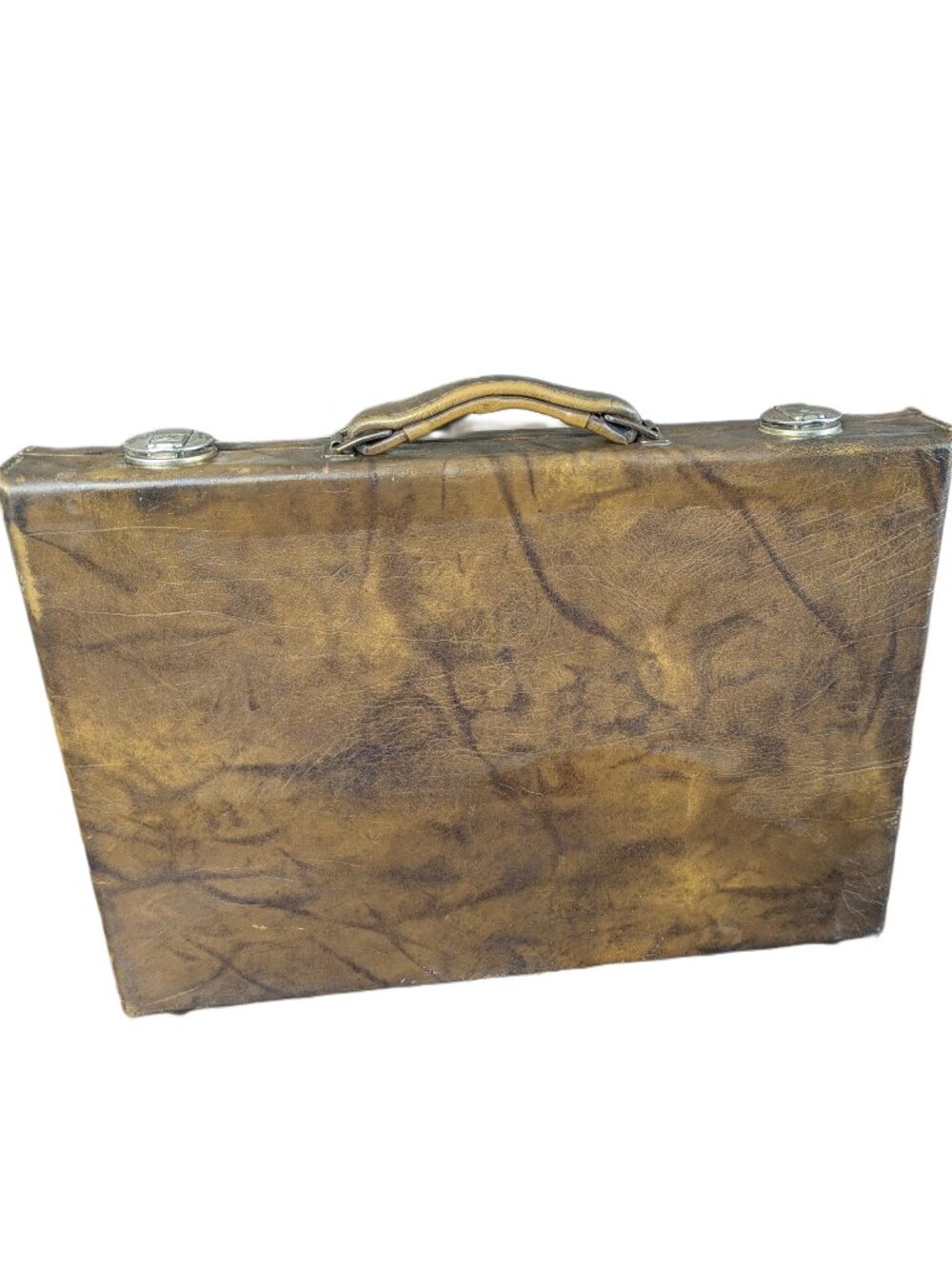 Vintage Faux Leather Locking Briefcase